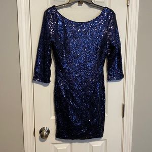 Navy blue sequin dress